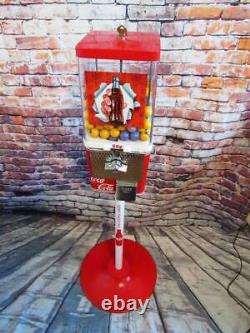 Coca cola gumball machine + metal stand