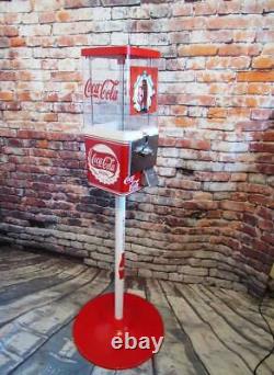 Coca cola gumball machine + metal stand