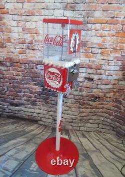 Coca cola gumball machine + metal stand