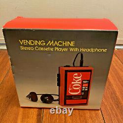 Coke Coca Cola Vending Machine Stereo Cassette Player & Headphone W-06A VTG Rare