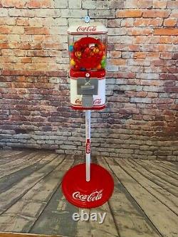 Coke Coca cola gumball machine glass Acorn penny machine with metal stand