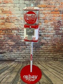 Coke Coca cola gumball machine glass Acorn penny machine with metal stand