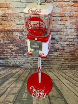 Coke Coca cola gumball machine glass Acorn penny machine with metal stand