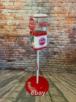 Coke Coca cola gumball machine glass Acorn penny machine with metal stand