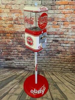 Coke Coca cola gumball machine glass Acorn penny machine with metal stand