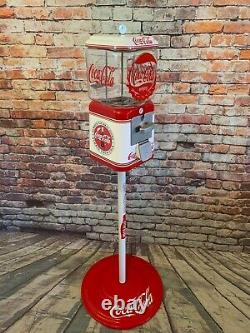 Coke Coca cola gumball machine glass Acorn penny machine with metal stand