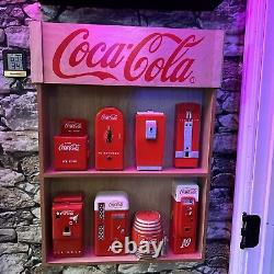 Coke Vending Machine Sculptures. Complete Set With Wooden Display