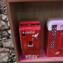 Coke Vending Machine Sculptures. Complete Set With Wooden Display