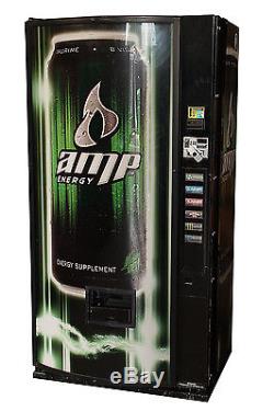 Dixie Narco 360MC Single Price Soda Vending Machine with Amp Energy Graphic