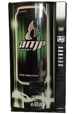 Dixie Narco 360MC Single Price Soda Vending Machine with Amp Energy Graphic