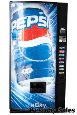 Dixie Narco 501-8 Bubble Front Soda Vending Machine Pepsi/Coke W/Bill Acceptor