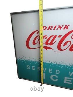 Drink Coca-Cola Vending Machine Panel Sign Vintage Served With Ice