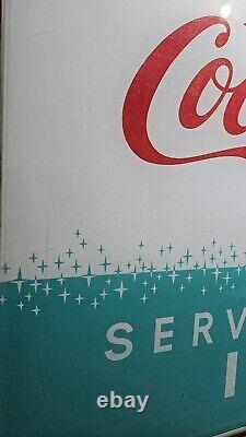 Drink Coca-Cola Vending Machine Panel Sign Vintage Served With Ice