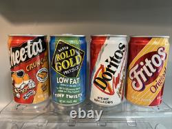 Frito-Lay 1996 Acrylic Display of 4 Various Crunch Cans Vending Machine Chips