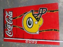 GREEN BAY PACKERS Coca-Cola Plexiglass Full Size Face For Vending Machine RARE