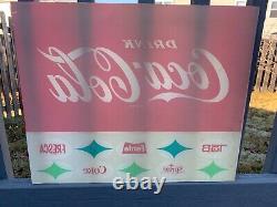 LG COKE TAB FRESCA FANTA Sign Soda Vending 60s Machine Insert Plexiglass UNUSED