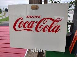 Large Vintage Drink Coca-Cola Vending Machine Sign Display Panel