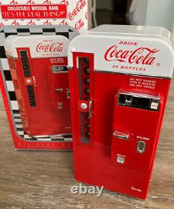 NEW Coca-Cola 1950's Die Cast Metal Vending Machine Musical Bank from Enesco