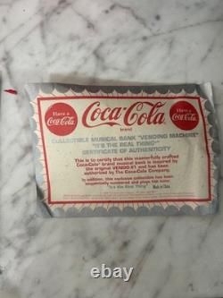 NEW Coca-Cola 1950's Die Cast Metal Vending Machine Musical Bank from Enesco