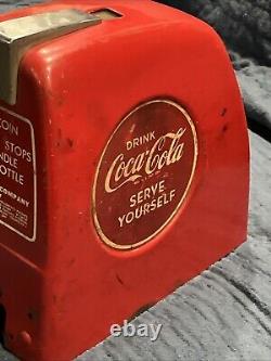 Original 1940's Vendo Coca Cola Coin Slot For Spin Top Soda Cooler