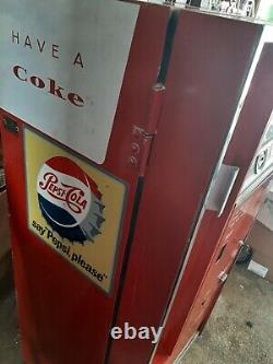 Original 1960 Coca-Cola Cavalier CS-64-C Coke Machine. Working. ICE COLD