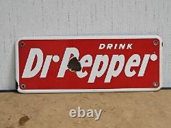 Original Dr. Pepper Porcelain Vending Machine Advertising Sign Soda 13x5