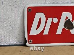 Original Dr. Pepper Porcelain Vending Machine Advertising Sign Soda 13x5