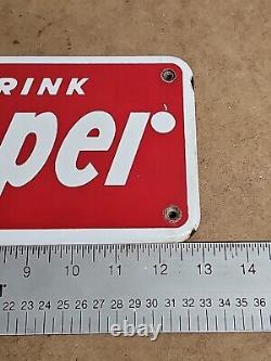 Original Dr. Pepper Porcelain Vending Machine Advertising Sign Soda 13x5