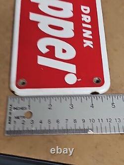 Original Dr. Pepper Porcelain Vending Machine Advertising Sign Soda 13x5