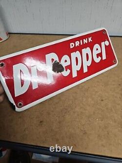 Original Dr. Pepper Porcelain Vending Machine Advertising Sign Soda 13x5