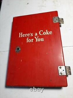 Original Ideal Slider 55 Bottle Door incl Hinges Coca Cola Vending Machine Part
