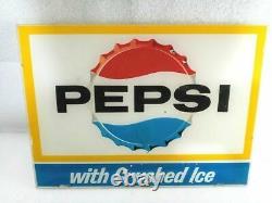 Pepsi Crushed Ice in a Cup Vending Machine Sign 25 cents with Lower Coin Slot Sign