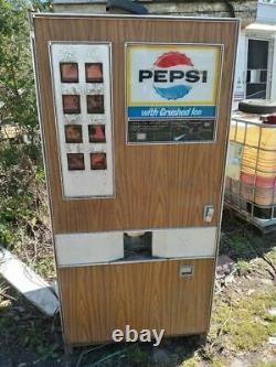 Pepsi Crushed Ice in a Cup Vending Machine Sign 25 cents with Lower Coin Slot Sign