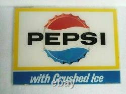 Pepsi Crushed Ice in a Cup Vending Machine Sign 25 cents with Lower Coin Slot Sign