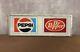 Pepsi & Dr. Pepper Soda Sign Insert Metal Frame Plexiglass Vending Machine RARE