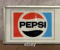 Pepsi & Dr. Pepper Soda Sign Insert Metal Frame Plexiglass Vending Machine RARE