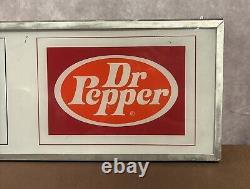 Pepsi & Dr. Pepper Soda Sign Insert Metal Frame Plexiglass Vending Machine RARE