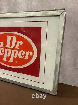 Pepsi & Dr. Pepper Soda Sign Insert Metal Frame Plexiglass Vending Machine RARE