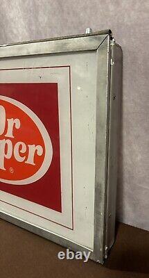 Pepsi & Dr. Pepper Soda Sign Insert Metal Frame Plexiglass Vending Machine RARE