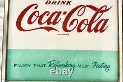 RARE Coca Cola Vending Machine Lighted Panel ENJOY THAT REFRESHING NEW FEELING