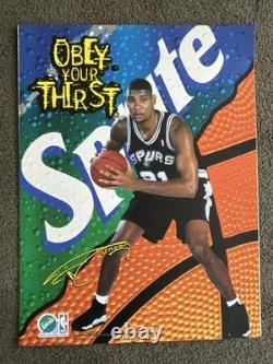 RARE Tim Duncan 1997 Vending Machine Poster Spurs SPRITE Soda THICK 30 x 23