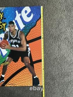 RARE Tim Duncan 1997 Vending Machine Poster Spurs SPRITE Soda THICK 30 x 23