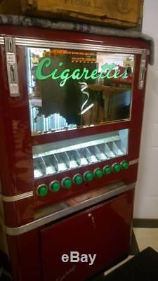 RARE Vintage c1952 KEENEY CIGARETTE Tobacco soda Art dec Vending Machine NICE