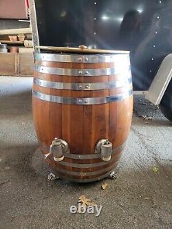 Rare Antique Coca-Cola Root Beer Oak Wooden Barrel Dispenser