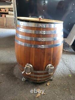 Rare Antique Coca-Cola Root Beer Oak Wooden Barrel Dispenser