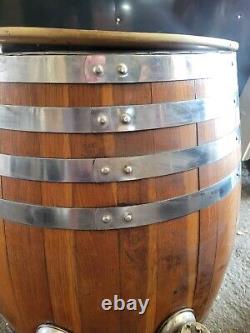 Rare Antique Coca-Cola Root Beer Oak Wooden Barrel Dispenser