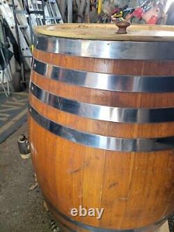 Rare Antique Coca-Cola Root Beer Oak Wooden Barrel Dispenser