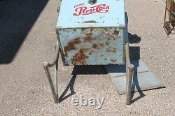 Rare Original Vintage 1956 Pepsi Cola Soda Pop Cooler Metal Vending Machine Sign