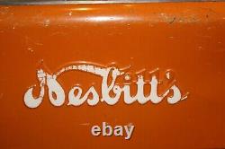 Rare Vintage 1940's Nesbitt's Orange Soda Pop Vending Machine Cooler Sign WORKS