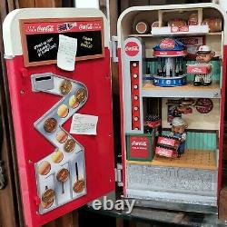 Rare Vintage Enesco Coca-Cola Lighted Vending Machine Factory Moving Music Box